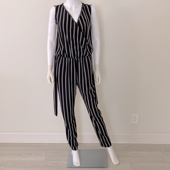 FAS Fille A Suivre Paris Ropmper Pants Black White - Picture 10 of 11